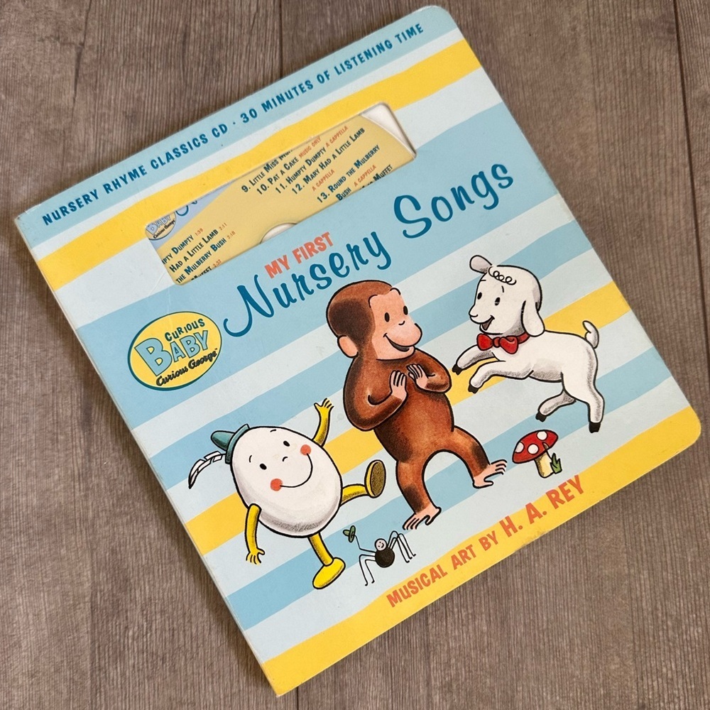 Vintage Curious George Baby Book Curious George Nursery Songs Book with CD